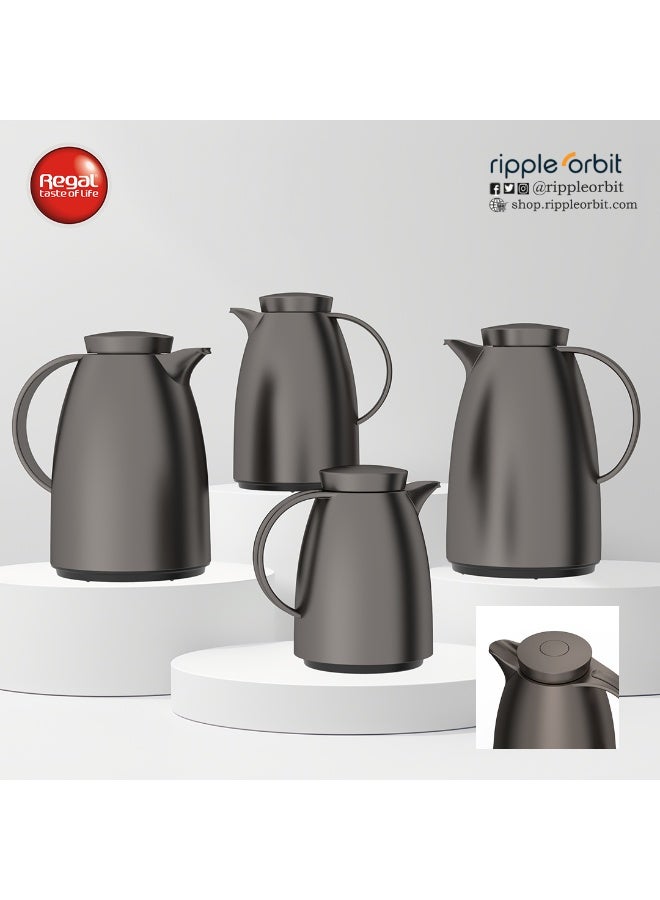 Regal by Ripple Vacuum Flask Set, ABS Body with Glass Liner, Matt Champaign Finish, 2 Pieces - Image 3